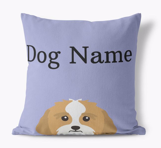 {dogsName}'s Icon & Name: Personalised {breedFullName} Canvas Cushion